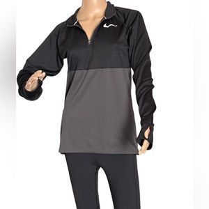 Nike Dri-Fit Longsleeve Quarter Zip Rinning Jacket Black&Gray Small
